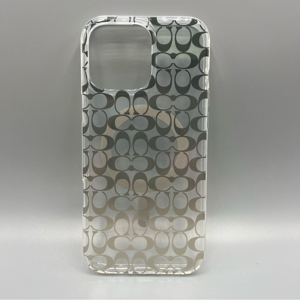 Coach iPhone 15 Pro Max MagSafe Clear Case  Signature C Design New